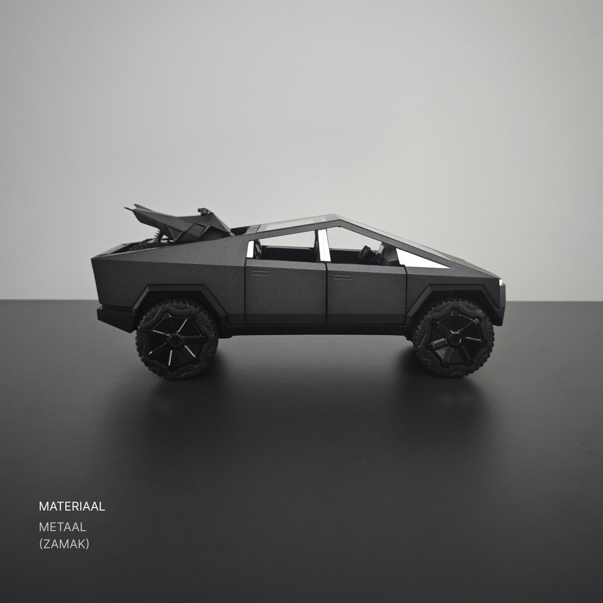 MODVKVK Tesla Cybertruck Modelauto, 1:24, speelgoedauto, camper, modelbouwset met licht en muziek, terugtrekfunctie, gegoten legering, ideaal voor kinderen vanaf 3 jaar en verzamelaars (zilver