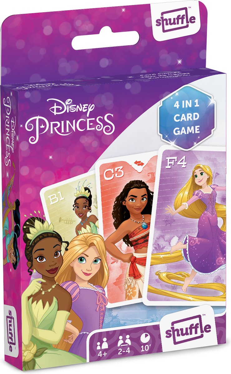 Shuffle Disney Princess - 4-in-1 Kaartspellen (Kwartet, memo, snap, actiespel) — afbeelding 3