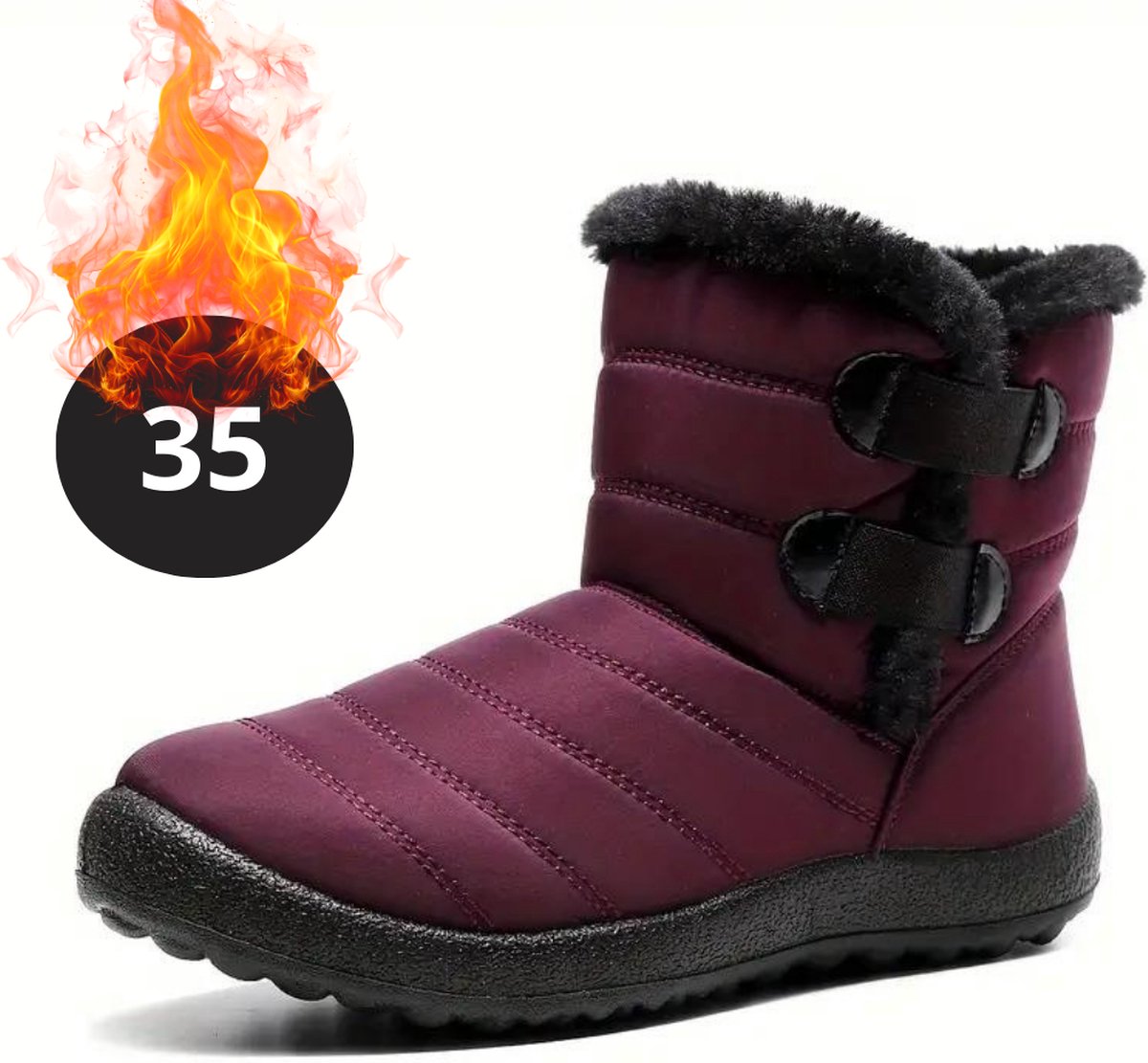 Bovista Snowboots Sneeuwschoenen Sneeuwboots Dames Wintersport Ski Skischoenen – 35 Bandje Rood