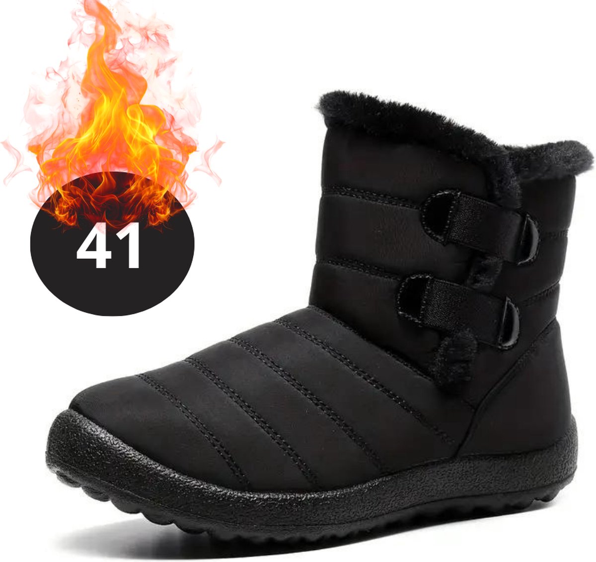 Bovista Snowboots Sneeuwschoenen Sneeuwboots Dames Wintersport Ski Skischoenen – 41 Bandje Zwart