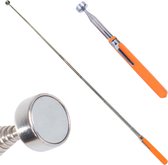 Uitschuifbare Magneetstok met magneet telescopische pick up - oranje - Zeer sterk