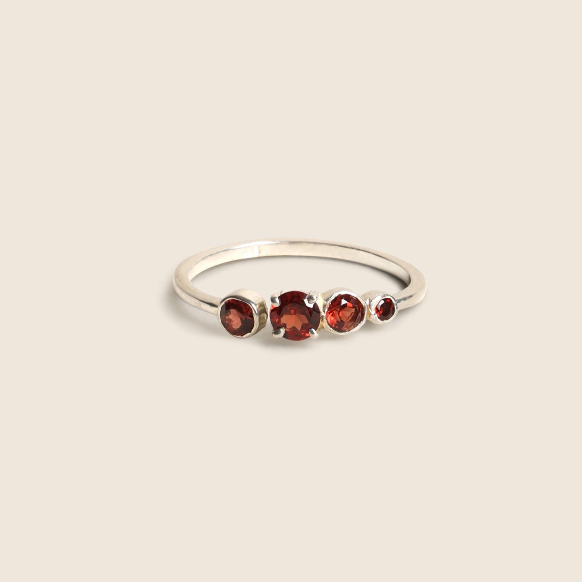 diluna.nl - ring Granaat - 925 sterling zilveren edelsteen ring
