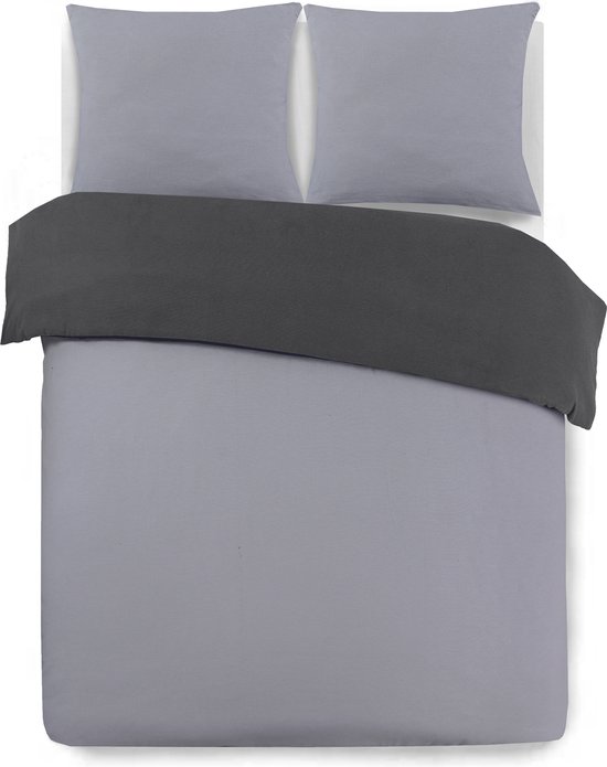 Housse de couette Vision flanelle - Anthracite / Gris - 240 x 220 cm
