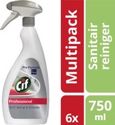Cif 2in1 reiniger voor sanitair Pro Formula verwijdert kalkaanslag, vuil en zeepresten 6 x 750 ml
