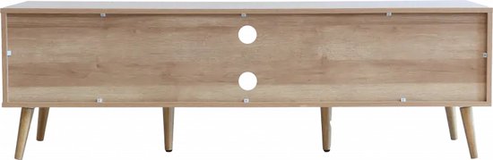 Mobistoxx - Meuble TV PISTACHE - 150cm - 2 portes - bois marron/noir