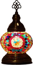 Oosterse mozaïek tafellamp top (Turkse lamp)  ø 13 cm bonte kleuren