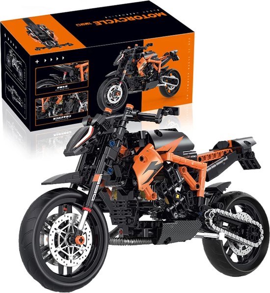 Prachtige Motor oranje - Bouwpakket - 579 Onderdelen - Modelbouw - Zeer realistisch - Miniatuur - Race - Motorsport - Puzzel