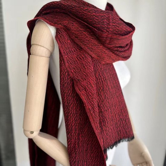 Écharpe rétro rouge hiver 100% laine, édition Limited XL-200 x 70CM