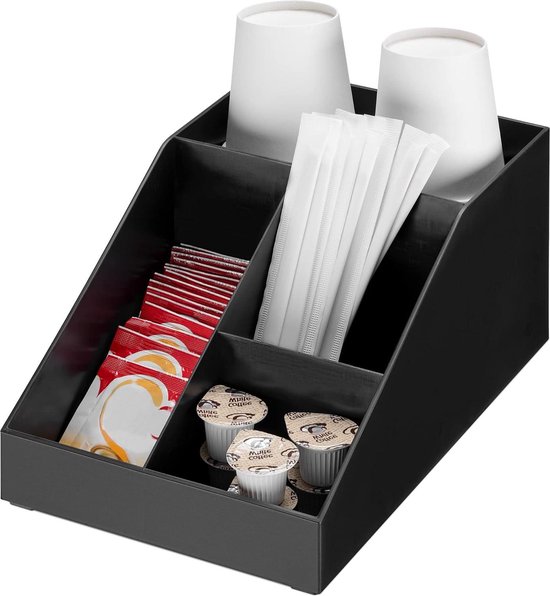 Relaxdays bureau organizer, 5 vakjes, kunststof en hout, make up, HxBxD Relaxdays bureau organizer, 5 vakjes, kunststof en hout, make up, HxBxD