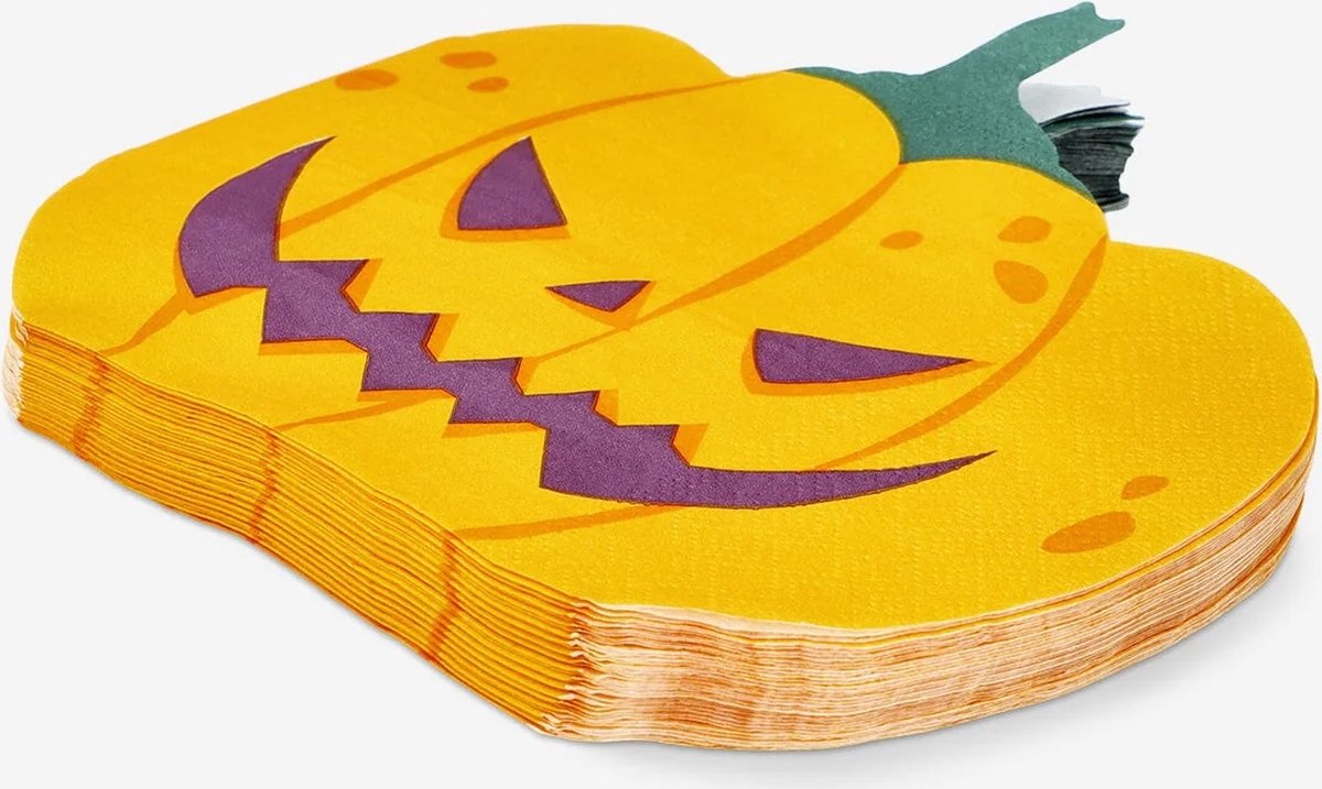 Servetten Pompoen - 16 stuks - 12,5 x 12,5 centimeter - halloween - pumpkin - oranje