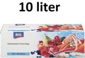 Sacs de congélation 10 litres - 25 sacs de congélation - transparents - 40 x60 cm - Sacs pour aliments frais pour le congélateur - Anti-fuite - Sacs à sandwich
