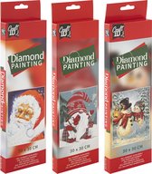 Craft Sensations Peinture de diamants Adultes Forfait Complet - 3 variantes - Thema de Noël - Peinture de diamants de Noël - Taille 30 x 30 CM - Peinture de diamants Enfants