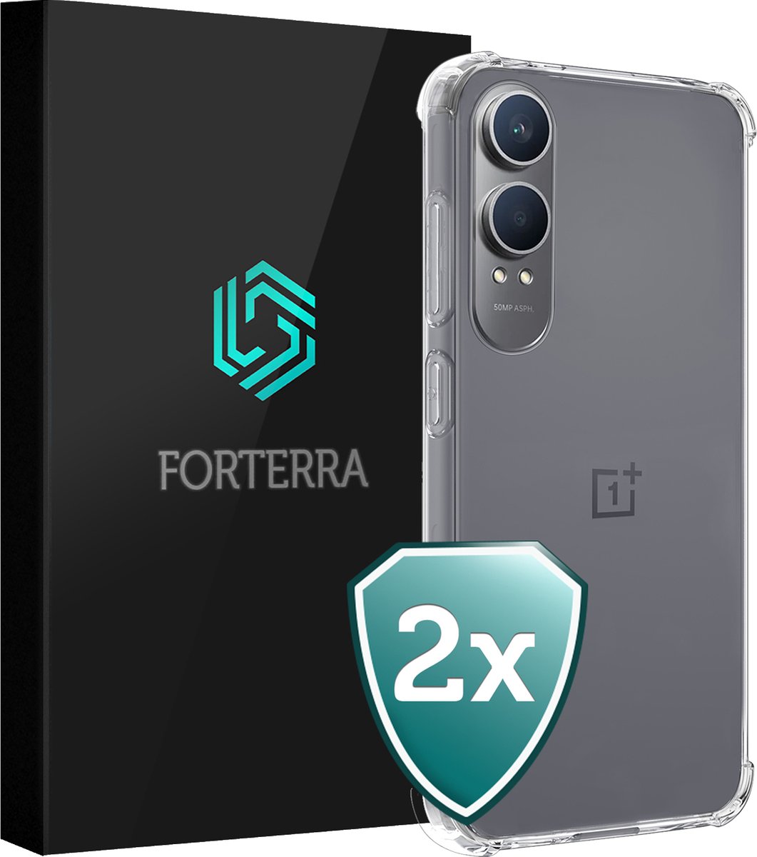 Hoesje 2 Stuks - Geschikt voor OnePlus Nord CE 4 Lite - Sterk & Shockproof - Back Cover - Siliconen Case - Telefoon Hoes Shock Proof - Transparant