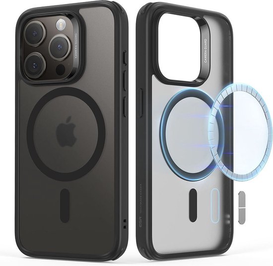 Étui HaloLock hybride Classic ESR adapté à Apple iPhone 15 Pro Max | Compatible avec MagSafe et HaloLock | Couverture arrière avec aimant | Noir
