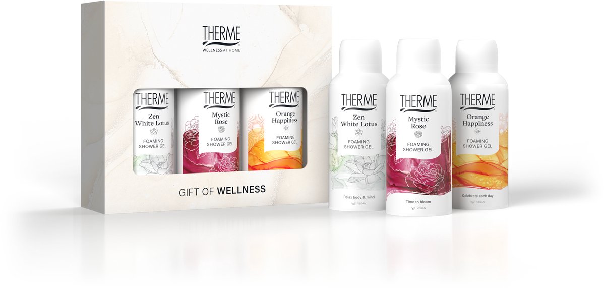 Goedkoopste Therme Foaming Shower Favorites Gift Set 3 stuks. 150 ML