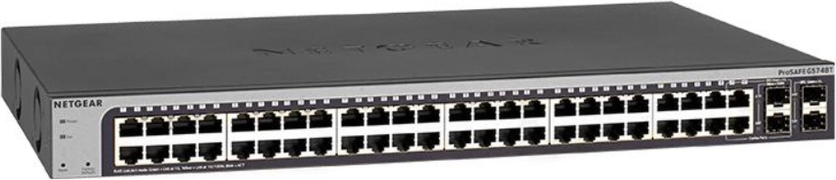 NETGEAR GS748T - Netwerk Switch - Smart Managed - 1 Gbps - 48 poorten