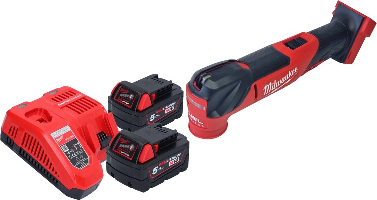 Milwaukee M18 FMT-502 accu multigereedschap 18 V borstelloos + 2x accu 5.0 Ah + lader