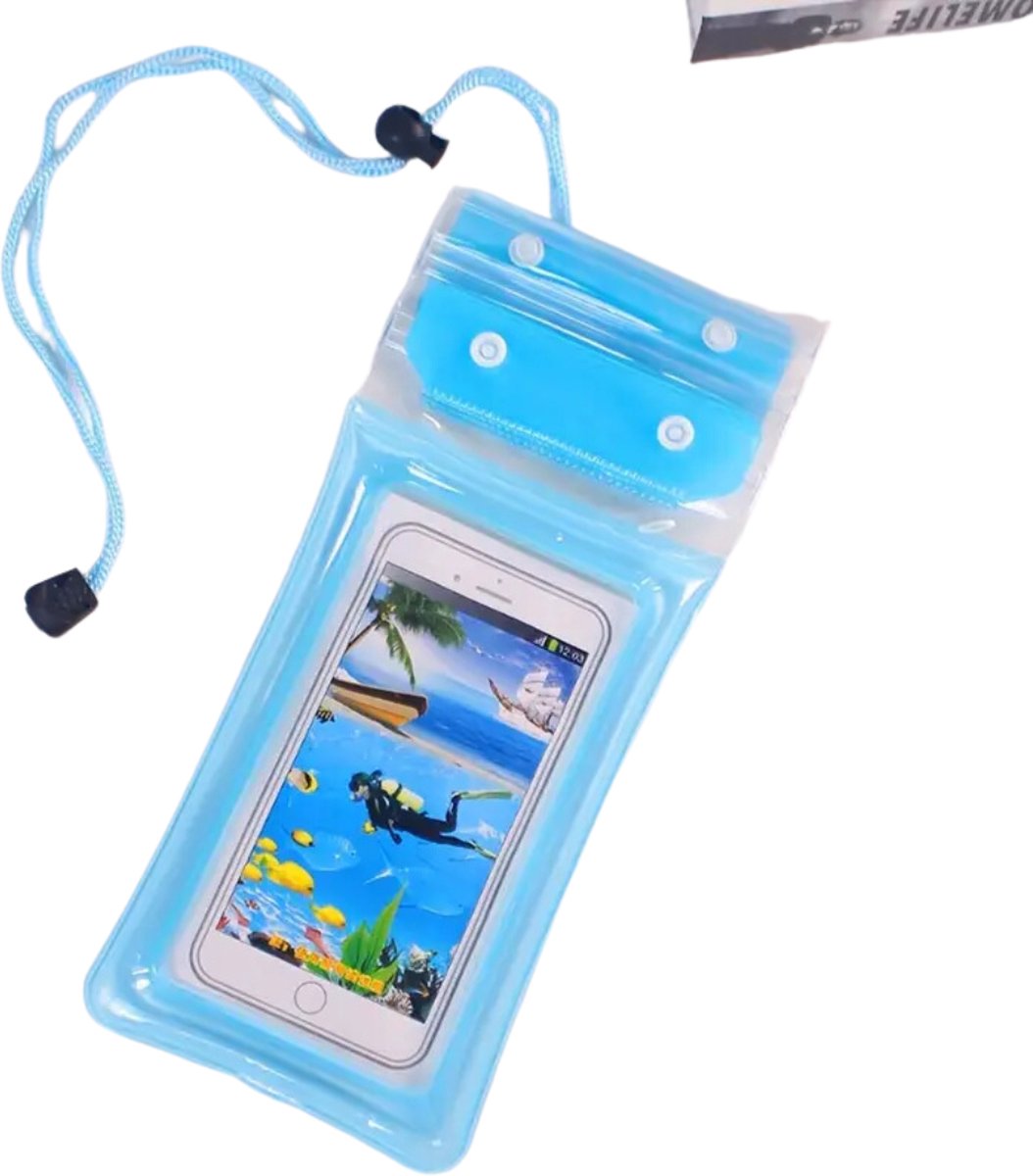 Nivard Waterdichte Telefoonhoesjes - Waterdicht Telefoonzakje - Waterproof Festival Opbergtasje - Documententasje - Waterbestendig - Blauw