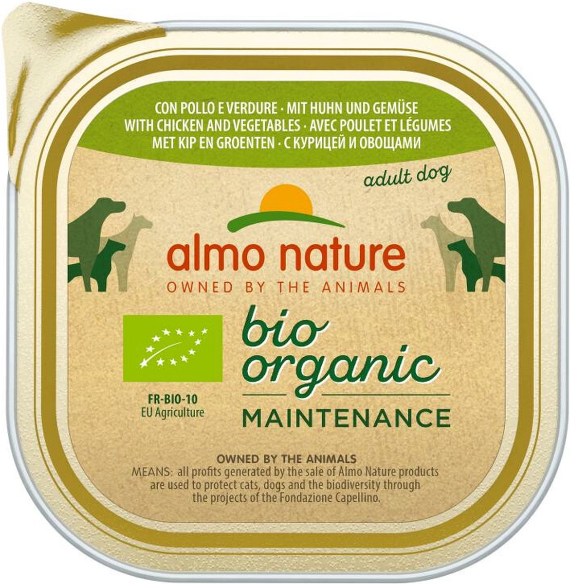 18x Almo Nature Bio Organic Maintenance Hondenvoer Kip en Groenten 300 gr