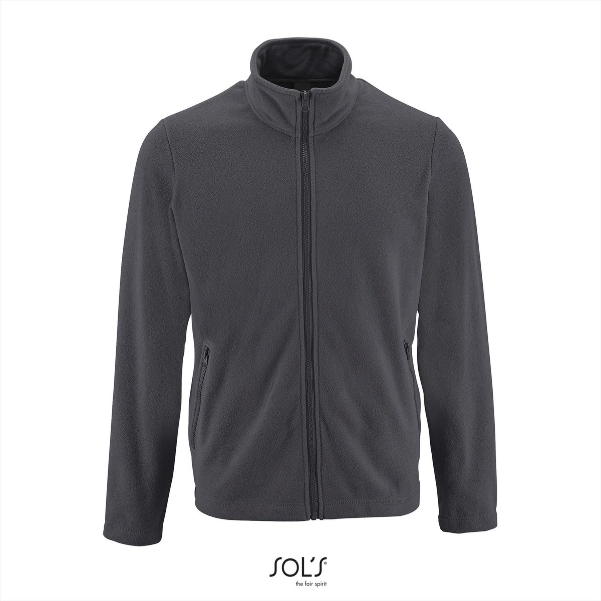 SOL’ Men´ Plain Fleece Jacket Norman L02093 Charcoal Solid Grijs