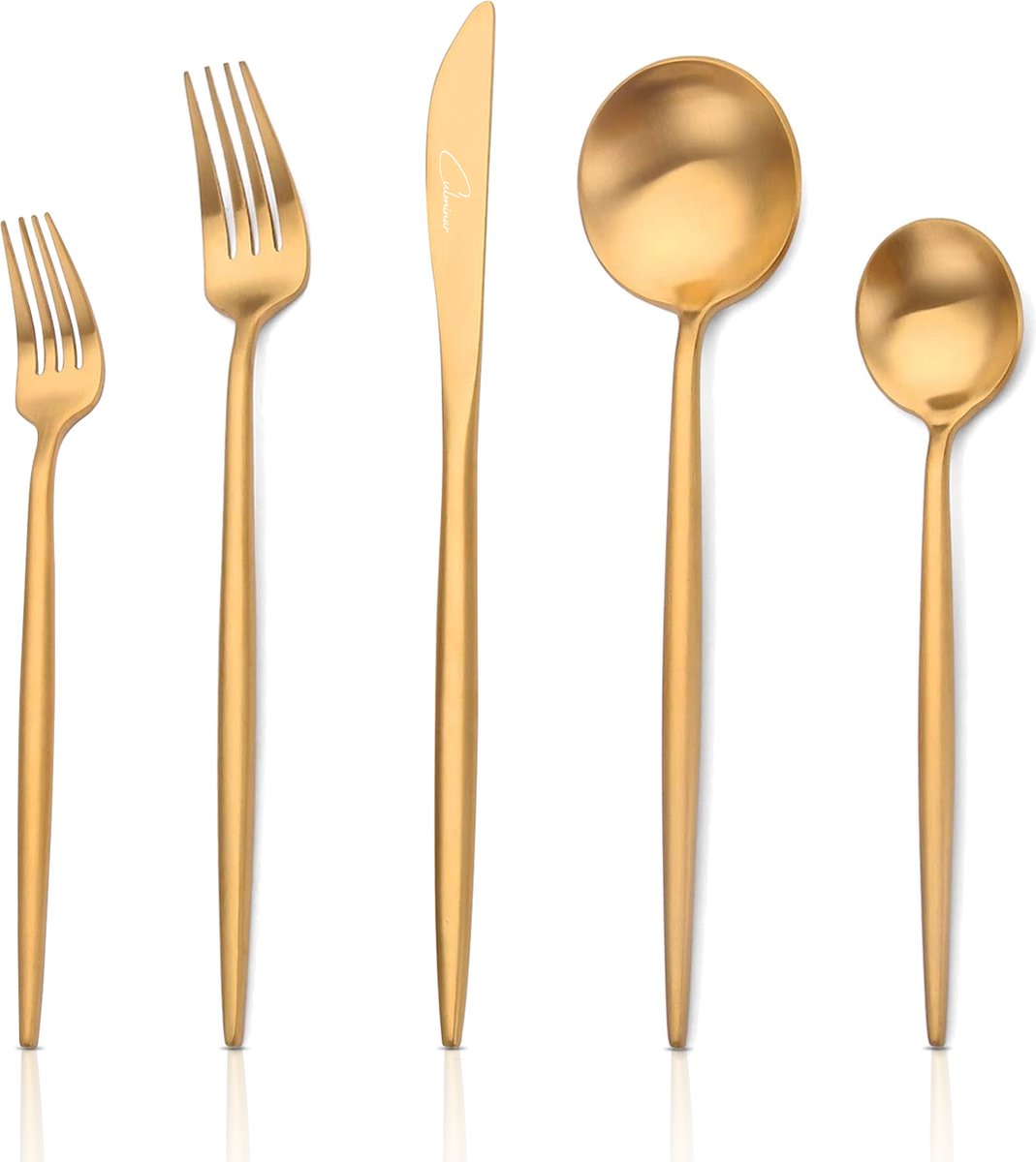 Elegante Bestekset Goud - 20-delig - 18/10 – 4 personen – Vaatwasser bestendig - Culminar