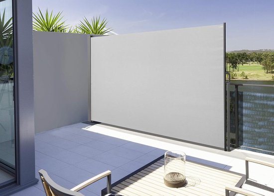 Store Latéral Pour Balcon Ou Terrasse - 300 Cm De Large, Protection Visuelle Et Solaire, Installation Sans Perçage