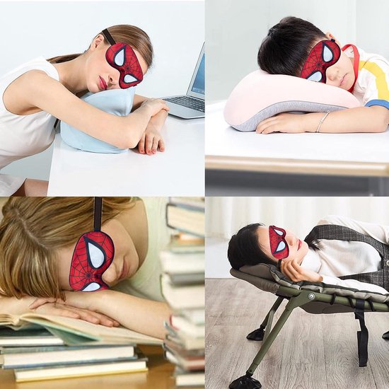 Slaapmasker Kinderen Cartoon Verstelbare Riem Zacht Schattig Pyjamafeestje-Rood Oogmasker