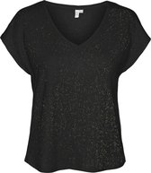 T-shirt Femme Vila Vinoel - Manches Courtes, Col En V - Coupe Normale - Jersey Confortable - Basique Printemps/Été