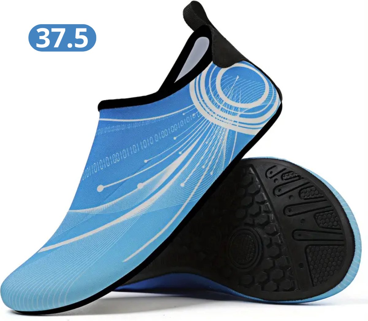 Nivard Waterschoenen Voor Kinderen & Volwassenen - Aqua Shoes - Aquaschoenen - Afzwemschoenen - Zwemles Schoenen - Hemelsblauw - Maat 37.5