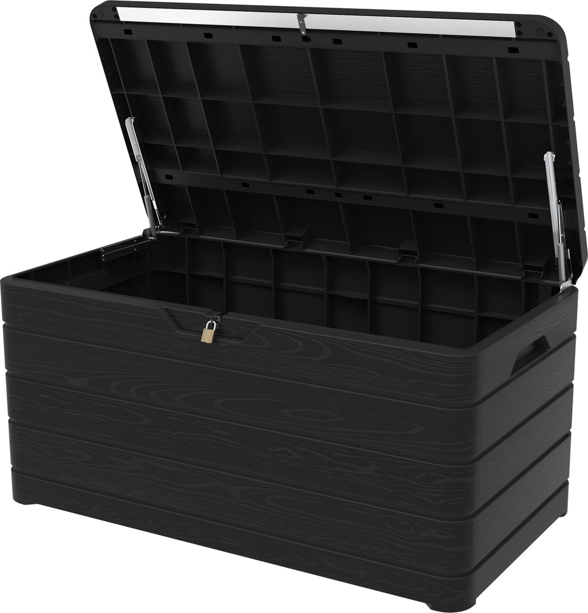 Bol.com Toomax Dolomiti opbergbox met deksel - 500L - Antraciet - Kunststof - Waterdichte kussenbox voor buiten in de tuin aanbieding