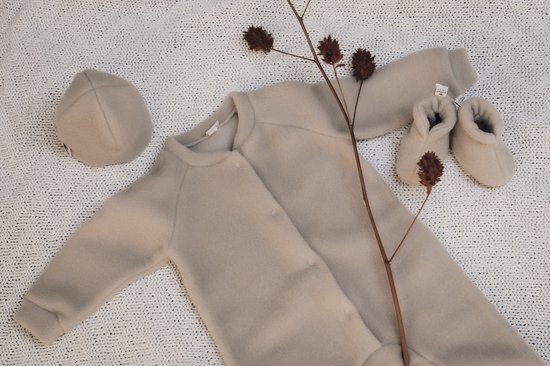 Alwero combishort nouveau-né laine mérinos Beige taille 56/62 bol