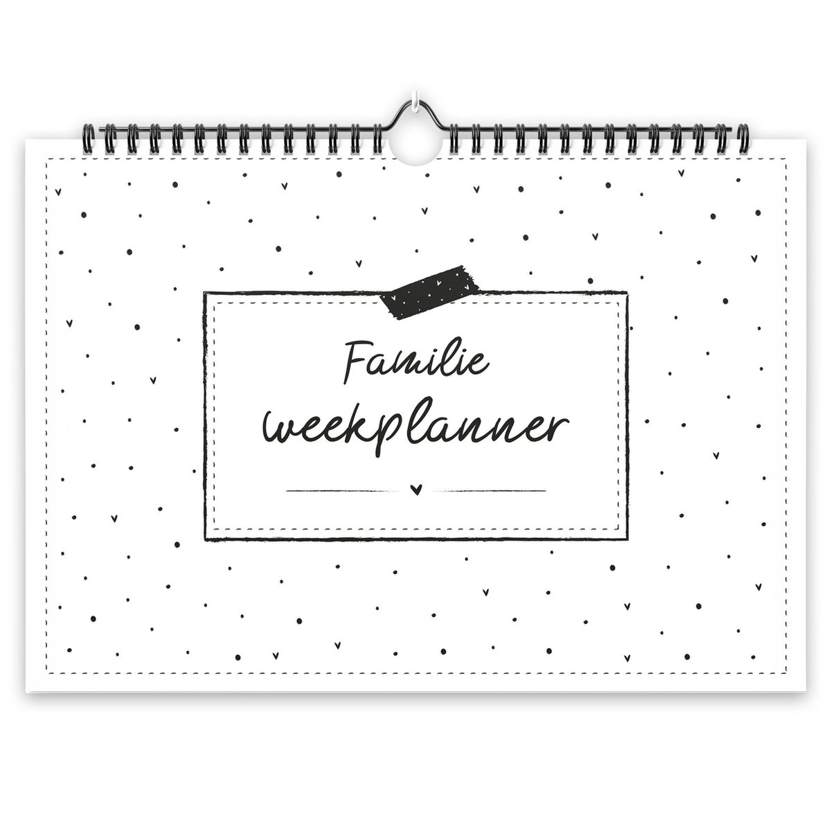 Fyllbooks - Familieplanner - Familiekalender Universeel en Ongedateerd - A4 Formaat - Zwart Wit
