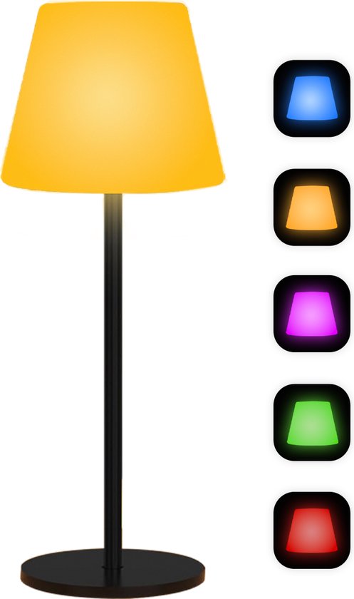 KRAFT Lampe de Table RGB Rechargeable - Sans Fil et Dimmable - 8 Couleurs - Etanche IP65 - Lampe de Table Chambre et Salon