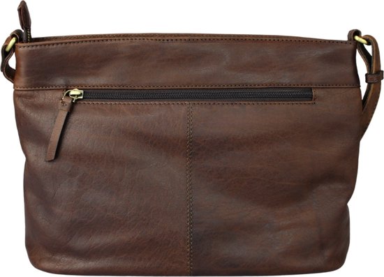 Sac à bandoulière en cuir marron foncé Ella