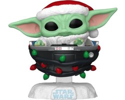 foto van Star Wars The Mandalorian - Grogu Pram (Holiday) vinylfiguur 746 Funko Pop! meerkleurig