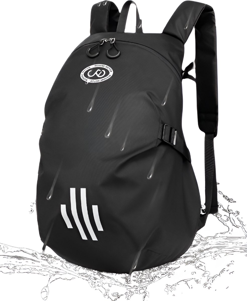 CarryQuest® - Motor Rugzak - Grote Capaciteit Motorhelm Tas - Motorrugzak - Waterdicht, Slijtvast, Reflecterend - Zwart - 50x36x25 cm - Antislip Borstgesp + Verborgen Ritsvak