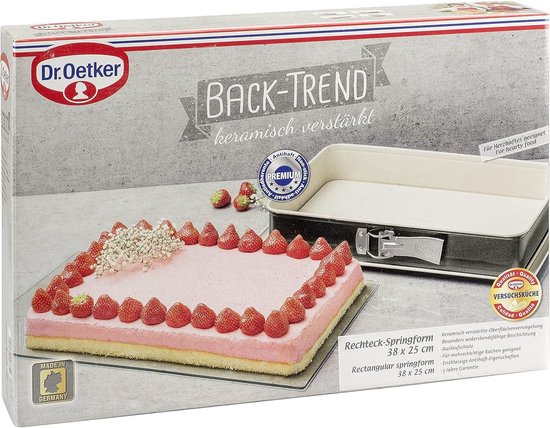 Städter We love baking zilveren rechthoekige springvorm 33 x 23 cm - hoogte 7 cm - van metaal met anti-aanbaklaag - inhoud 4700 ml