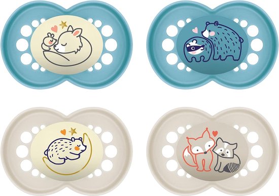 MAM Day & Night fopspeen Silicone 16 Mix Girl 16-36 // incl. 3 sterilisetransportdozen