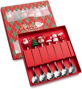 Lot De 10 Cuillères à Café De Noël En Acier Inoxydable Avec Pendentif