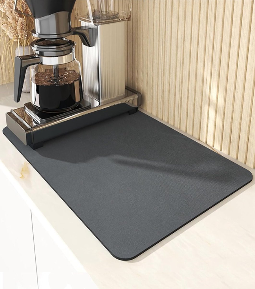 Goedkoopste Koffiemachine Droogmat, Absorberende Droogmat voor Koffiemachine, Keuken, Wastafel, Badkamer, Zwart, 40 x 50 cm