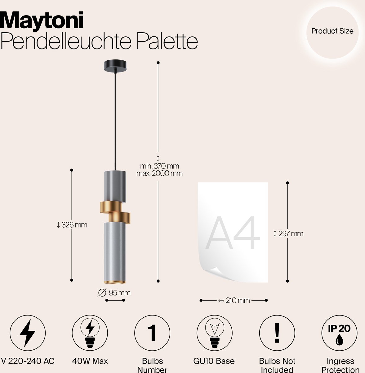 Maytoni - Hanglamp Palette - Kleurrijk - Ø9,5
