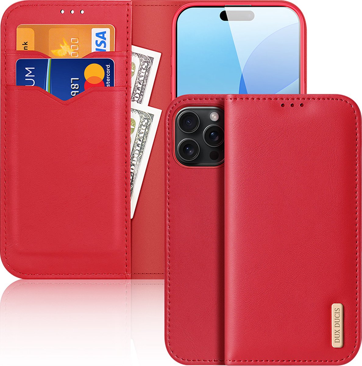 Dux Ducis - Telefoonhoesje geschikt voor Apple iPhone 16 Pro Max - Hivo Series Case - Rood