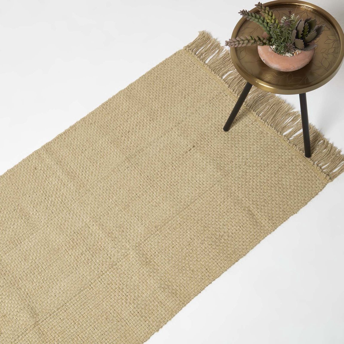 Homescapes Zaphyr Jute Vloerkleed 70 x 120 cm - Natuurlijk vloerkleed gemaakt van 100% jute