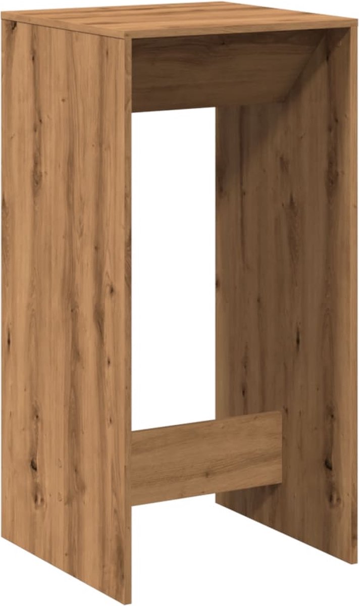 vidaXL Bartafel - 51x50x103,5 - cm - bewerkt - hout - artisanaal - eikenkleur