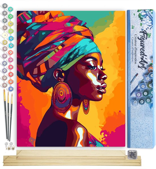 Figured'Art Schilderen op Nummer Volwassenen met lijst Reggae Straatkunst- Handwerk acrylverf Kit DIY Compleet - 40x50cm Canvas al ingelijst