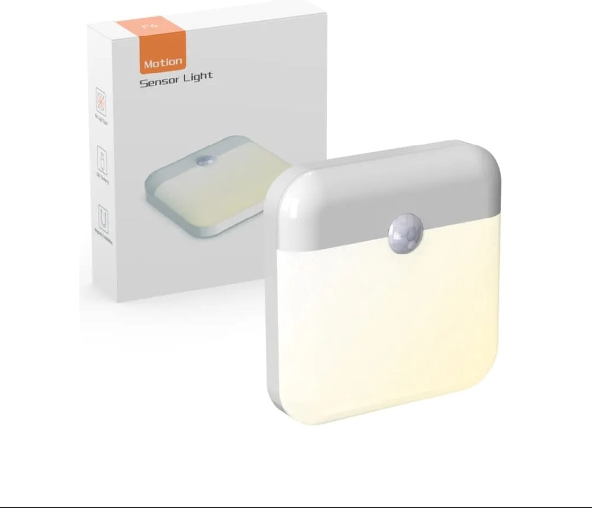 Premium LED Nachtlampje met Bewegingssensor – Oplaadbaar via USB – Draadloos Traplampje & Kastverlichting