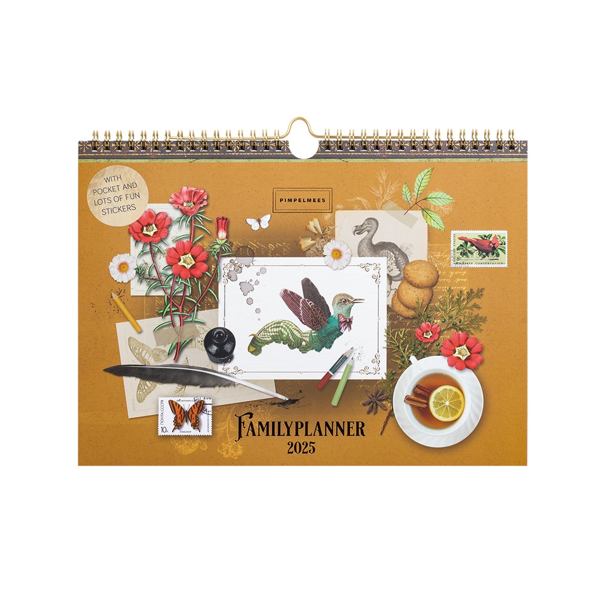 Pimpelmees family planner 2025 Wonderland Caterbird Apricot op Prijzenvolger.com
