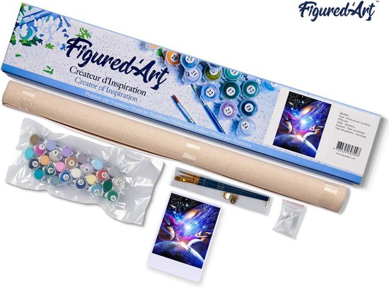 Figured'Art Peinture Par Numéro Adulte – Système Solaire – Kit Complet Avec Toile 40x50cm, Châssis Bois, Peinture Acrylique, Pinceaux – Loisir Créatif