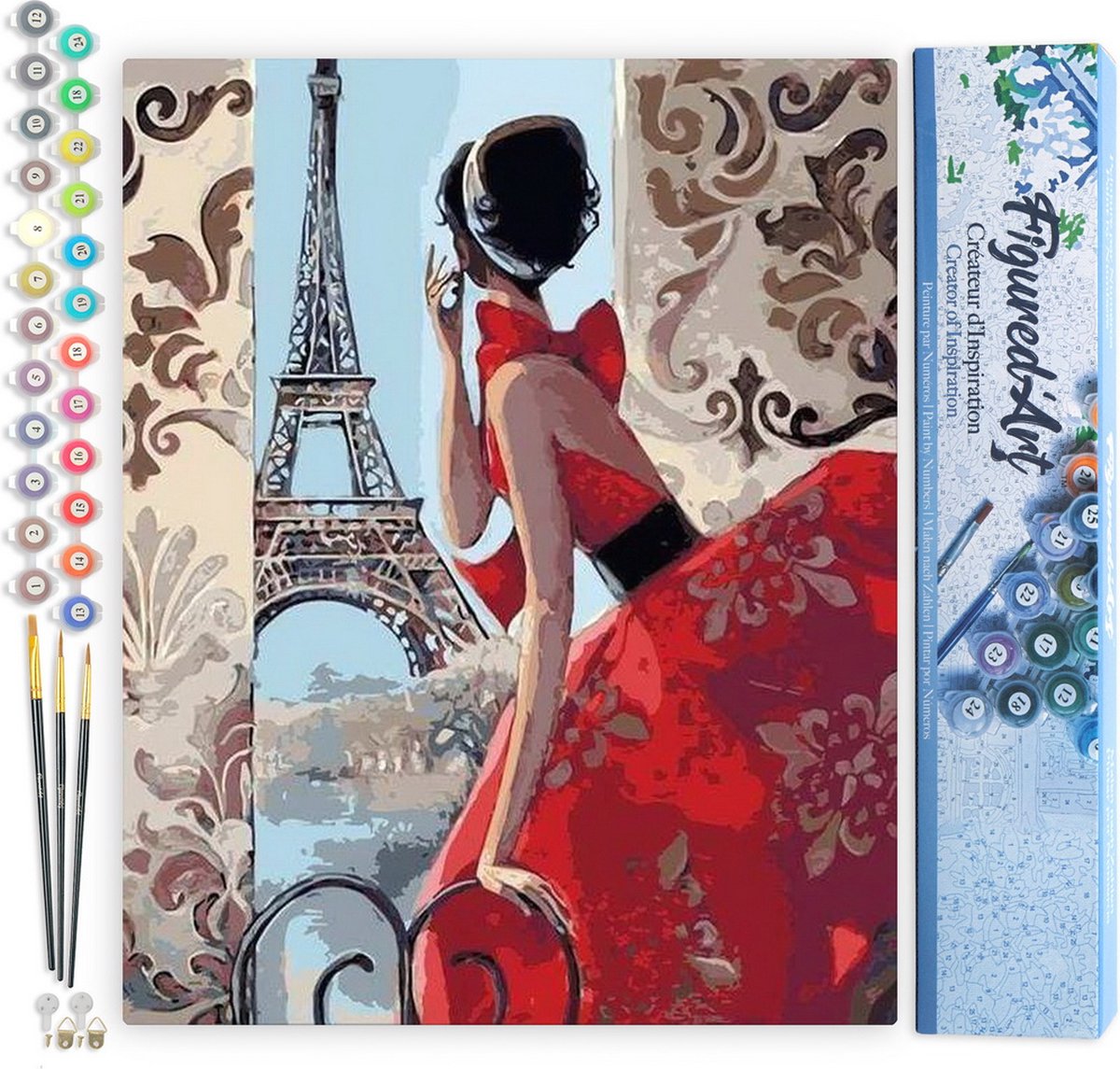 Peinture Par Numéro Adulte 'Dîner En Bord De Seine' - Kit DIY 40x50cm - Loisir Créatif