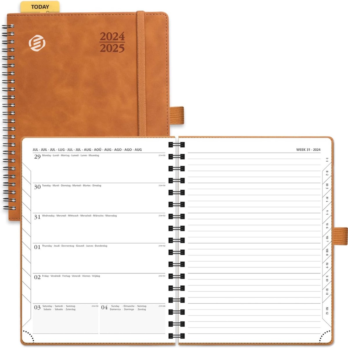 Equivera Weekplanner 2025 - Weekly Planner - Agenda - Kalender - Maandplanner - Famillieplanner